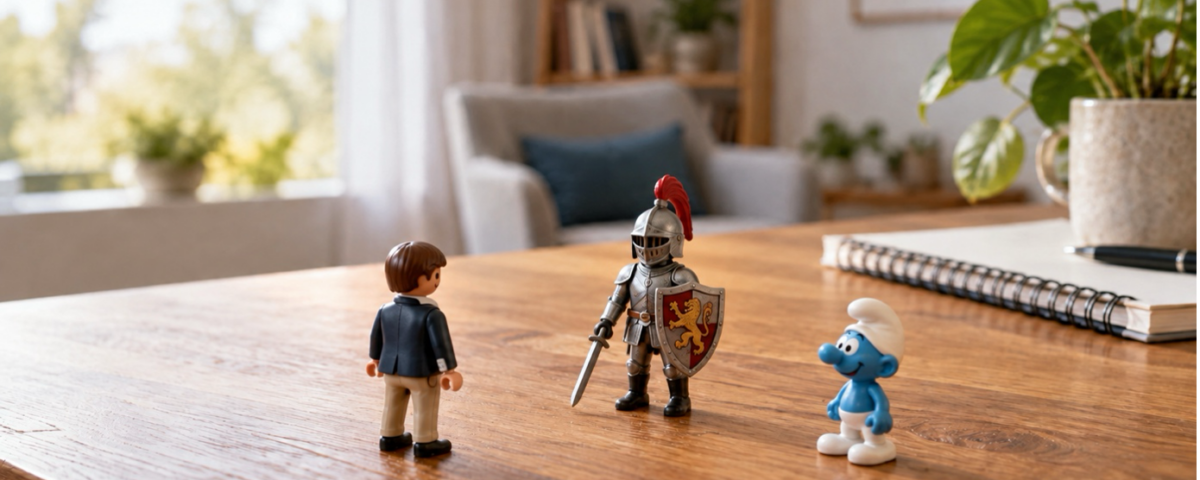 3 personnages sur un bureau illustrant l'article sur les constellations d'organisation