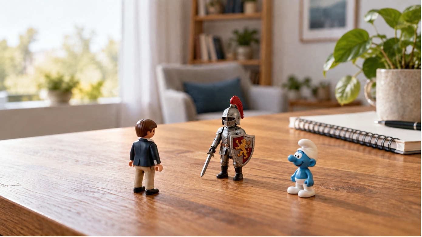 3 personnages sur un bureau illustrant l'article sur les constellations d'organisation